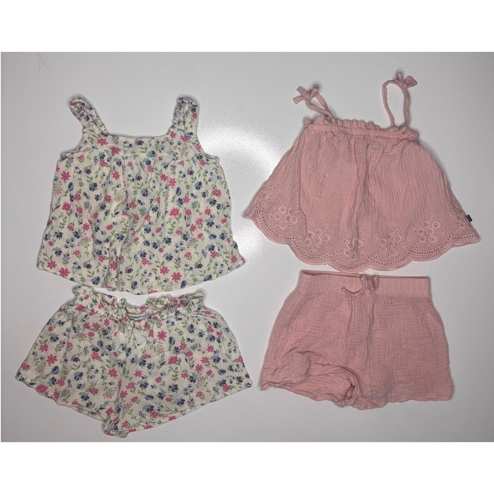 Modern Moments Gerber & Little Me Girls 5T Summer Set Pink Eyelet Floral 5-Piece